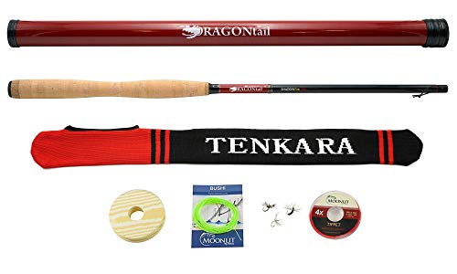 Book Cover DRAGONtail Shadowfire 365 12' Tenkara Rod Plus Complete Starter Package – Flies, Leader, Tippet, Line Holder, Storage Tube, and Rod Sock
