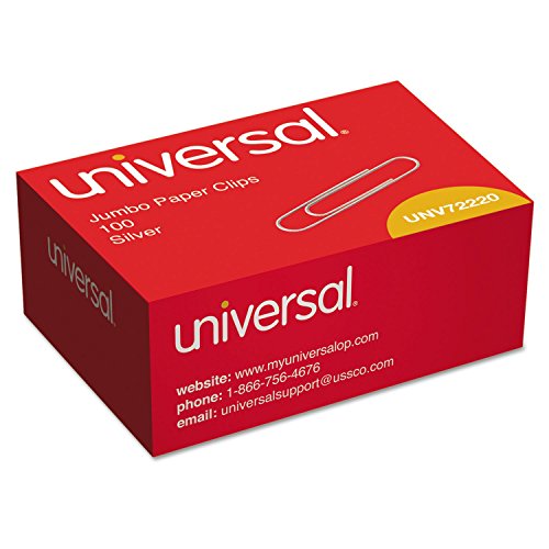 Book Cover Universal - Smooth Paper Clips, Wire, Jumbo, Silver, 100/Box, 10 Boxes/Pack 72220 (DMi PK