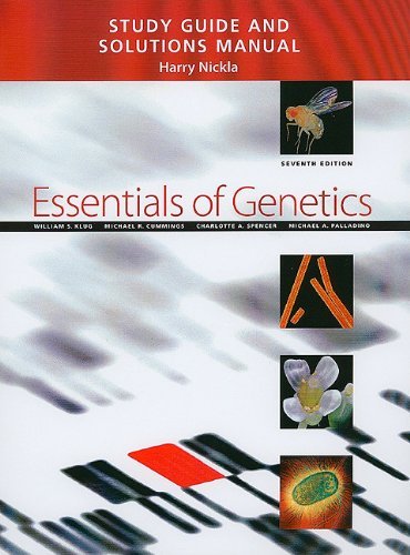 By William S. Klug Study Guide and Solutions Manual for Essentials of Genetics, 7th Edition (7th)