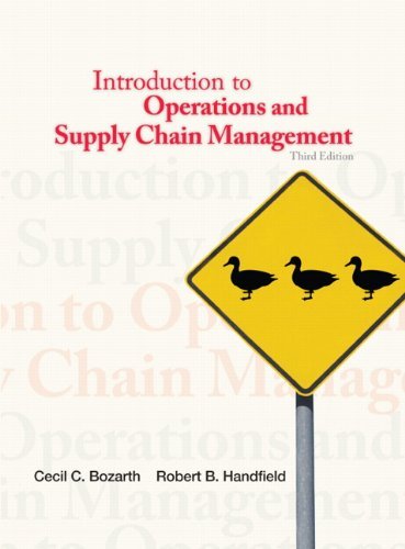 By Cecil B. Bozarth Introduction to Operations and Supply Chain Management (3rd Edition)