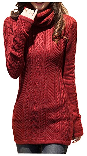 v28 Women Polo Neck Knit Stretchable Elasticity Long Slim Sweater