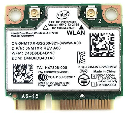 Intel Dual Band Wireless-AC 7260 2x2 Network plus Bluetooth adapter (7260.HMWWB.R)