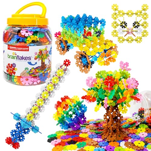 Book Cover VIAHART Brain Flakes 500 Piece Interlocking Plastic Disc Set - A Creative and Educational Alternative to Building Blocks - Tested for Children's Safety - A Great Stem Toy for Both Boys and Girls
