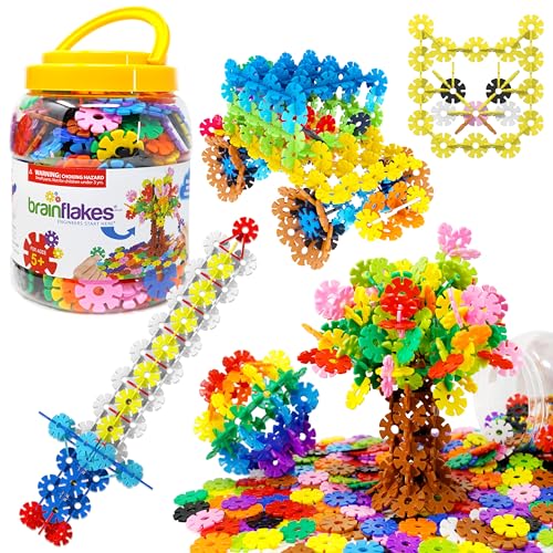 VIAHART Brain Flakes 500 Piece Interlocking Plastic Disc Set - A Creative and Educational Alternative to Building Blocks - Tested for Children's Safety - A Great Stem Toy for Both Boys and Girls