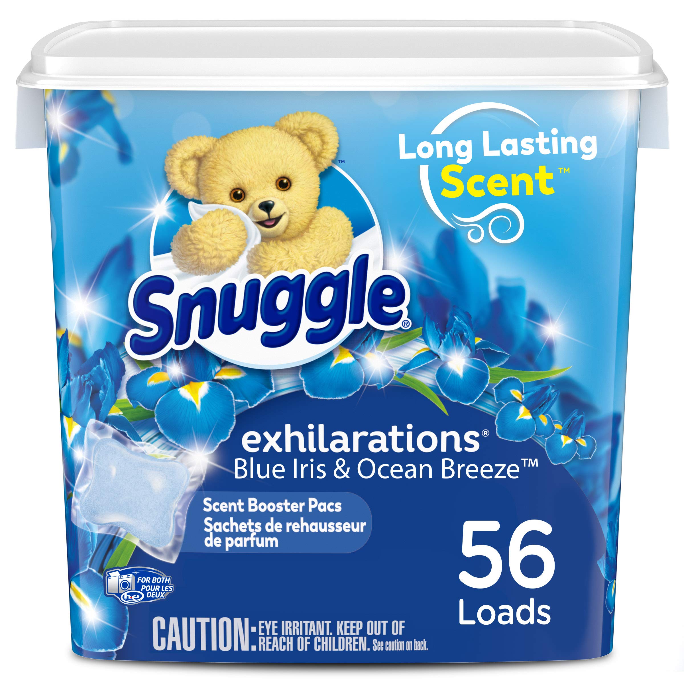 Book Cover Snuggle Exhilarations In Wash Laundry Scent Booster Pacs, Blue Iris & Ocean Breeze, 56 Count