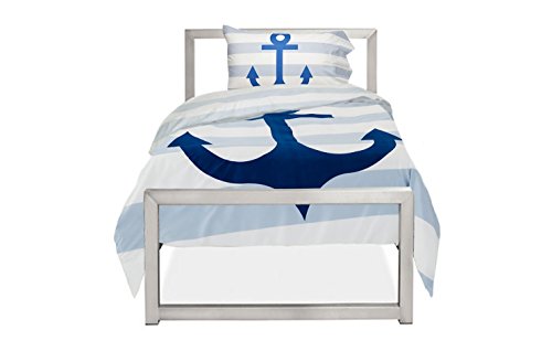 Where the Polka Dots Roam Twin Size Bedding Duvet Cover Nautical/Anchor Print 2 Piece Set â”‚ Unisex, Soft Brushed Microfiber, Durable, Wrinkle-Resistant, Allergy Free â”‚ Adults, Men, Women, Teens, Kids