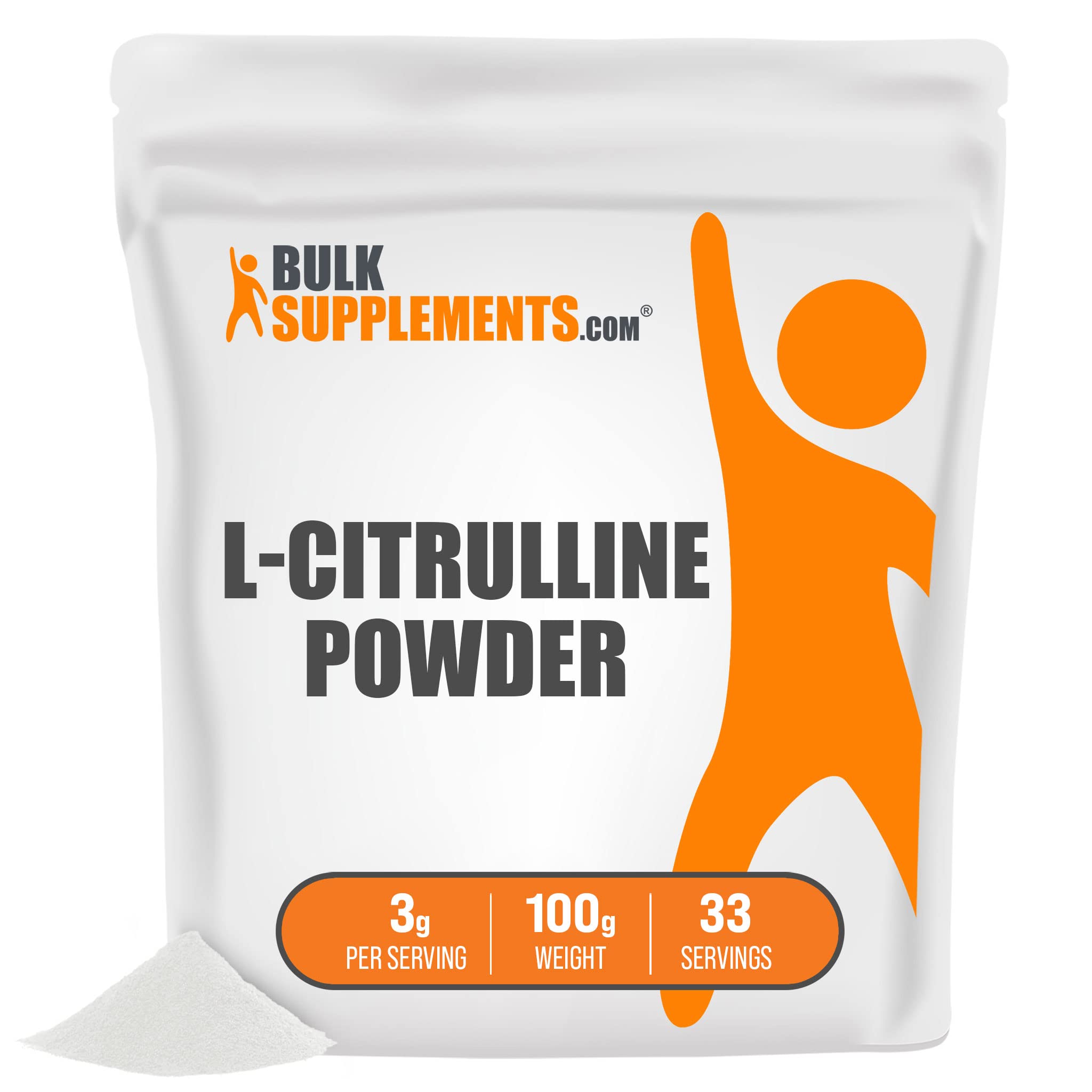 BULKSUPPLEMENTS.COM L-Citrulline Powder - Citrulline Supplement for Circulation & Muscle Recovery - Unflavored, Gluten Free - 3g per Servings, 33 Servings (100 Grams - 3.5 oz) 3.53 Ounce (Pack of 1)