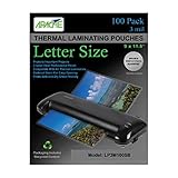 Apache 3 Mil Letter Size (9 x 11.5") Crystal Clear Universal Thermal Laminating Pouches, 100 Count