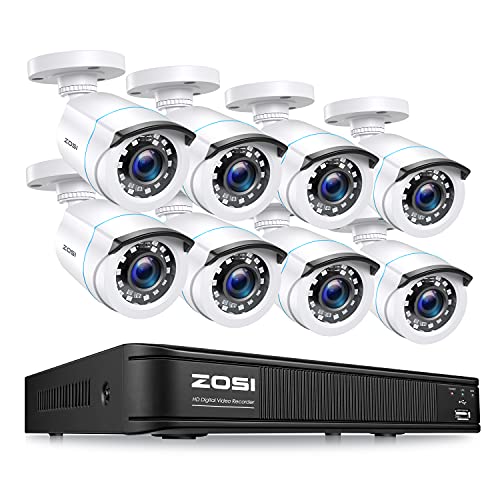 Book Cover ZOSI 1080p HD-TVI Home Surveillance Camera System,8 Channel CCTV DVR Recorder (No Hard Drive) and (8) 2.0MP 1920TVL Outdoor/Indoor Surveillance Bullet Dome Cameras,Remote Access,Motion Detection
