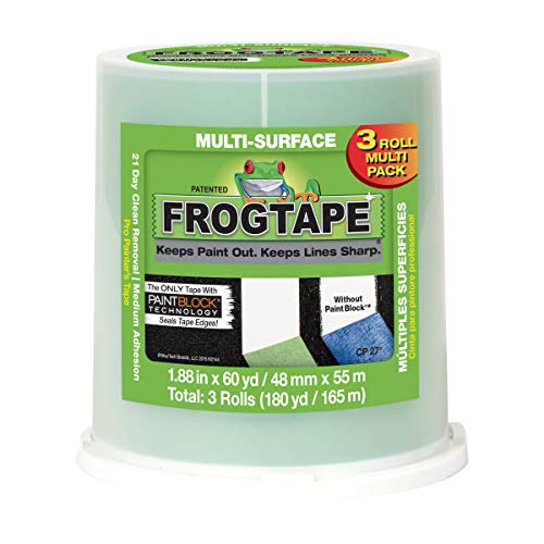 Book Cover FROGTAPE 240661 Multi-Surface Painter's Tape with PAINTBLOCK, Medium Adhesion, 1.88 Inches x 60 Yards, Green, 3 Rolls