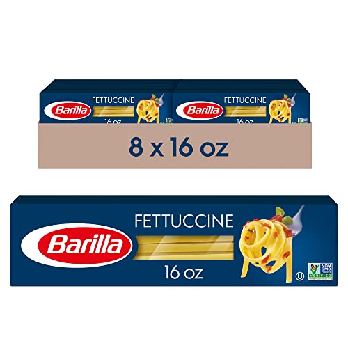 Barilla Fettuccine Pasta, 16 oz. Box (Pack of 8) - Non-GMO Pasta Made with Durum Wheat Semolina - Italy's #1 Pasta Brand - Kosher Certified Pasta