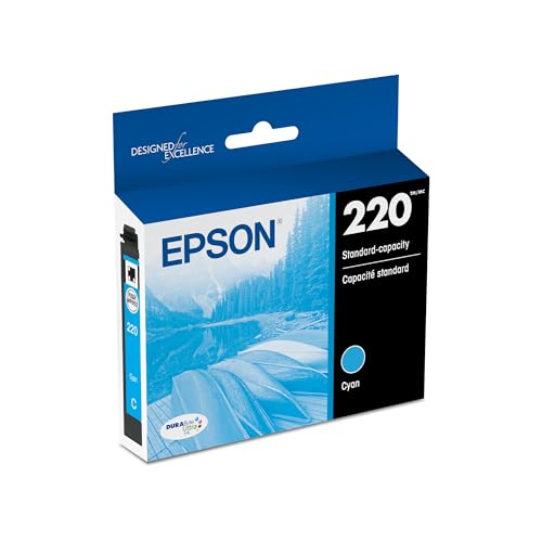 Epson 220 DURABrite Ultra Standard Capacity Ink Cartridge, Cyan (T220220) - T220220-S