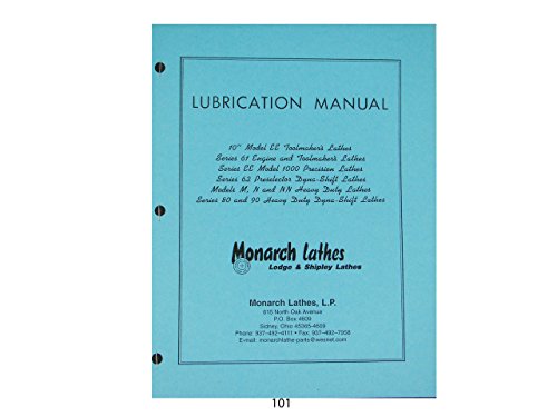 Monarch Lathe Lubrication Manual Models EE, M,N,NN, Series 61, 80,&90