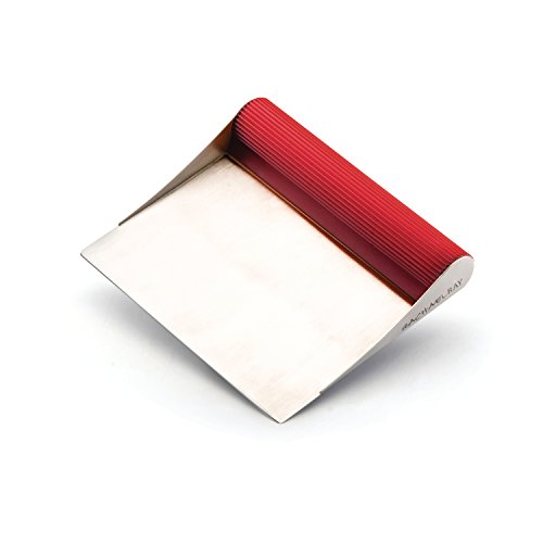 Rachael Ray Tools and Gadgets Stainless Steel Pastry Scraper / Bench Scrape / Kitchen Tool for Baking and Cooking / Dishwasher Safe, Red