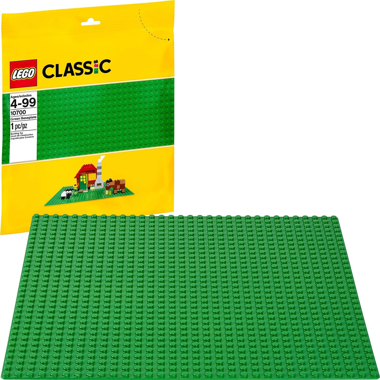 Book Cover LEGO Classic Green Baseplate 2304 Supplement for Building, Playing, and Displaying Creations, 10in x 10in, Large Building Base Accessory for Kids and Adults (1 Piece)