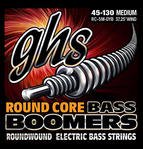 GHS Strings GHS Round Core Bass Boomers, 5-String Set, Medium Gauge (37.25" Winding) (RC-5M-DYB)
