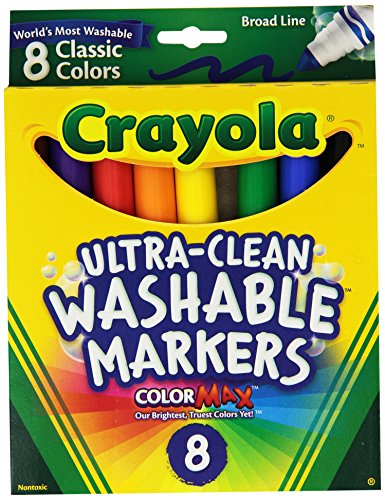 Book Cover Crayola Broad Point Washable Markers - Pack of 2 (58-7808-2Pack), Blue