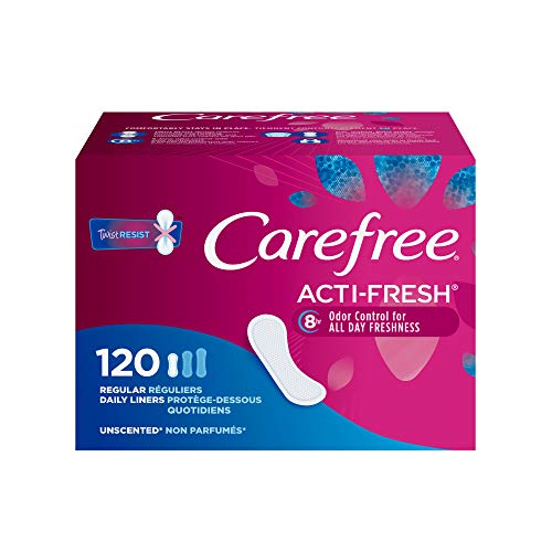 Book Cover Carefree Acti-Fresh Ultra-Thin Panty Liners, Regular, Unscented - 120 Count