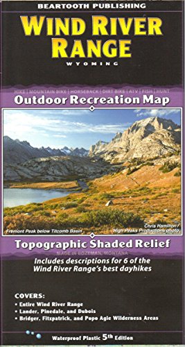 Wind River Range Outdoor Recreation Map Topographic Shaded Relief
