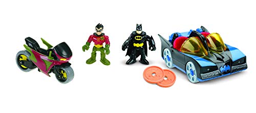 Book Cover Fisher-Price Imaginext DC Super Friends, Batmobile & Cycle, Whatâ€™s the coolest way for kids to cruise around Gotham City