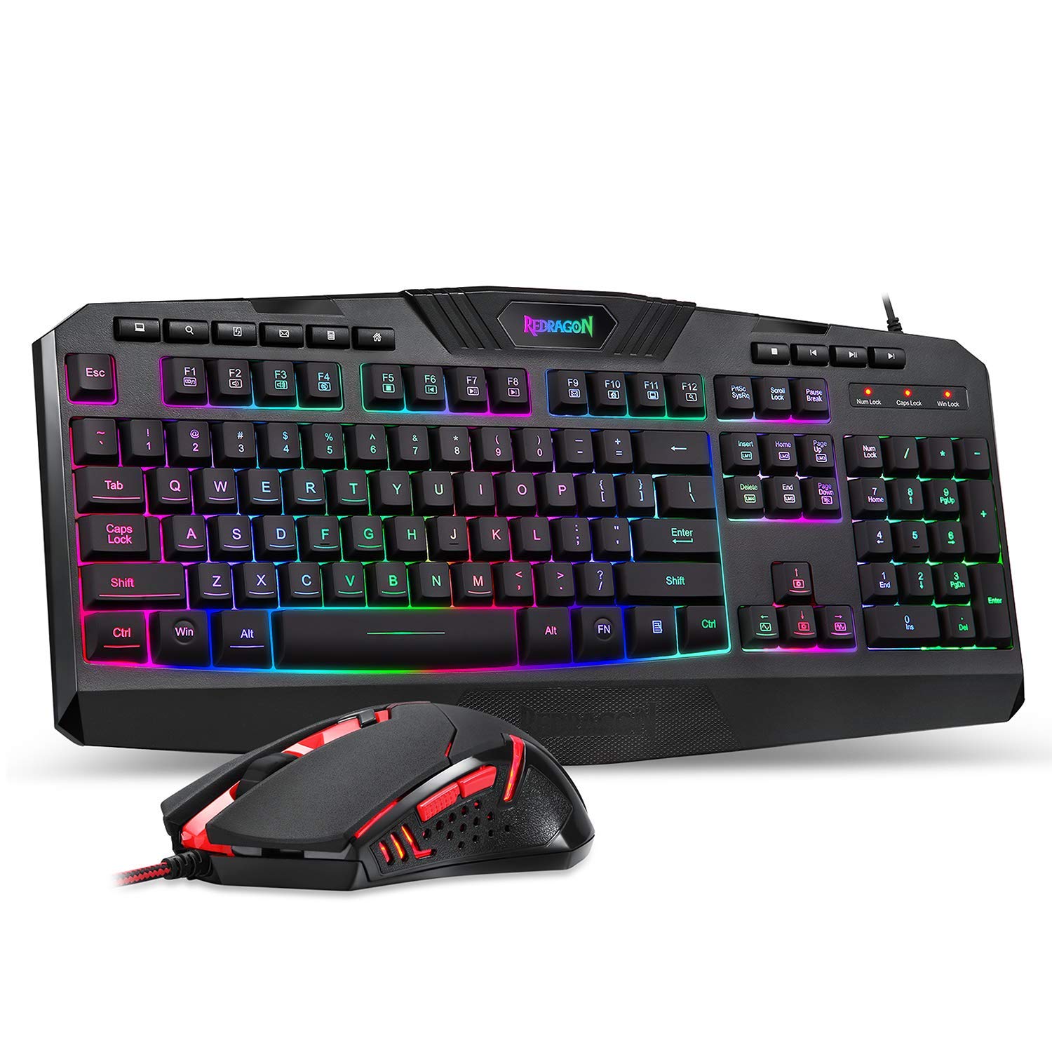Book Cover Redragon S101 Gaming Keyboard, M601 Mouse, RGB Backlit Gaming Keyboard, Programmable Backlit Gaming Mouse, Value Combo Set [New Version] Black