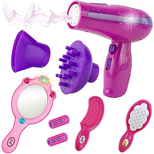 Book Cover Liberty Imports Girls Beauty Salon Styling Fashion Pretend Play Set with Toy Hairdryer, Mirror and Styling Accessories (7 Pieces)