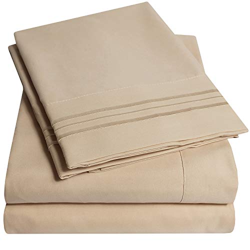 1500 Supreme Collection Bed Sheet Set - Extra Soft, Elastic Corner Straps, Deep Pockets, Wrinkle & Fade Resistant Hypoallergenic Sheets Set, Luxury Hotel Bedding, King, Taup