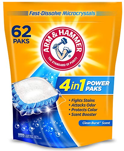 Book Cover Arm & Hammer 4-in-1 Laundry Detergent Power Paks, 62 Count (Packaging may vary)