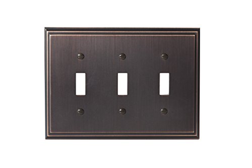Amerock | Wall Plate | Oil Rubbed Bronze | 3 Toggle Switch Plate Cover | Mulholland | 1 Pack | Light Switch Cover