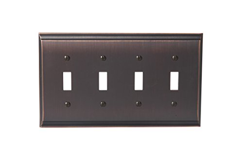 Amerock 1906989 Candler 4 Toggle Oil-Rubbed Bronze Wall Plate