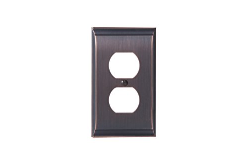 Amerock BP36508ORB Candler 1 Receptacle Wall Plate - Oil-Rubbed Bronze