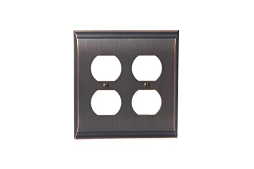 Amerock BP36509ORB Candler 2 Receptacle Wall Plate - Oil-Rubbed Bronze