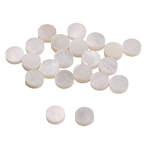 White Mother of Pearl Shell Dot Fret Inlay Maker 6mm for Guitar Fingerboard (Pack of 20)