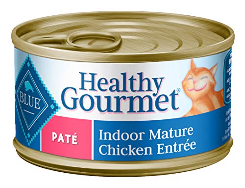 Blue Buffalo Healthy Gourmet Natural Mature Pate Wet Cat Food Chicken 3-oz cans (Pack of 24)