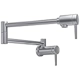 Delta Faucet Contemporary Wall Mount Pot Filler Faucet, Brushed Nickel Pot Filler Kitchen Faucet, Delta Pot Filler, Wall Mount Kitchen Faucet, Potfiller, Arctic Stainless 1165LF-AR