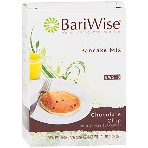 BariWise High Protein Pancake Mix/Low-Carb Diet Pancakes - Chocolate Chip (7 Servings/Box) - Low Carb, Low Fat, Low Calorie, Aspartame Free