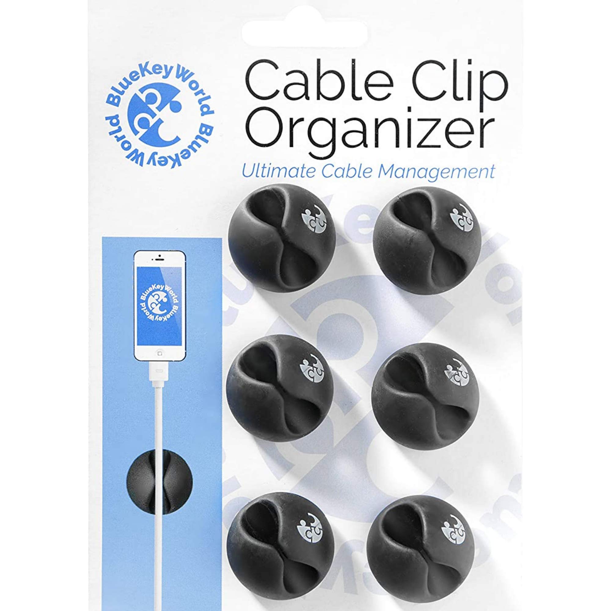 Book Cover Cable Clips Management - Nightstand Accessories - Cord Organizer - Desk Cable Management - Wire Holder System - Adhesive Cord Clips - Home, Office, Cubicle, Car - Gift Idea - Black