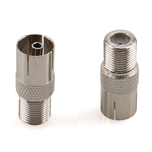 URBEST 2pcs Antenna CATV TV FM PAL Female to F Female Jack RF Coax Adapter