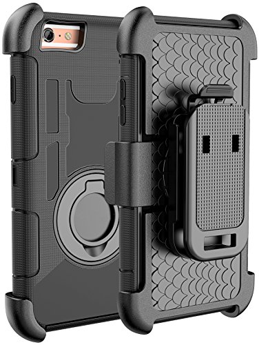 E LV Holster Case iPhone 6S Plus / 6 Plus - Shock-Absorption/High Impact Resistant Armor Protective Case Cover with Kickstand and Belt Swivel Clip for iPhone 6S Plus / 6 Plus