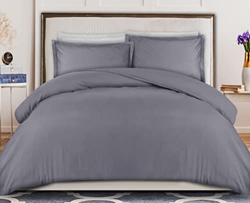 Book Cover Utopia Bedding Duvet Cover King Size Set - 1 Duvet Cover with 2 Pillow Shams - 3 Pieces Comforter Cover with Zipper Closure - Ultra Soft Brushed Microfiber, 104 X 90 Inches (King, Grey)