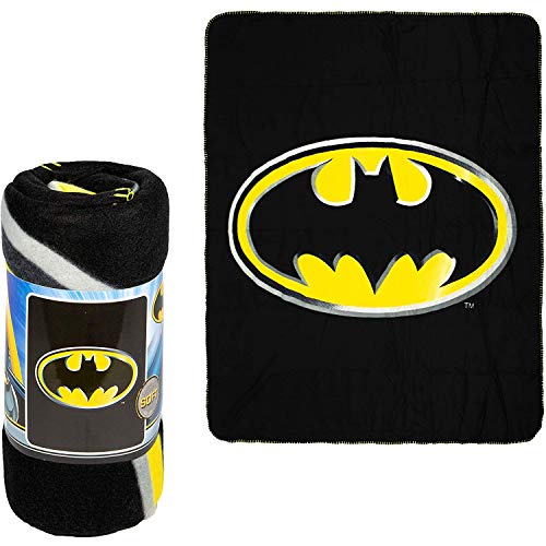 Book Cover JPI Batman Emblem Super Soft Luxury Fleece Throw Blanket with Sewn edge 100% Polyester Fiber 50