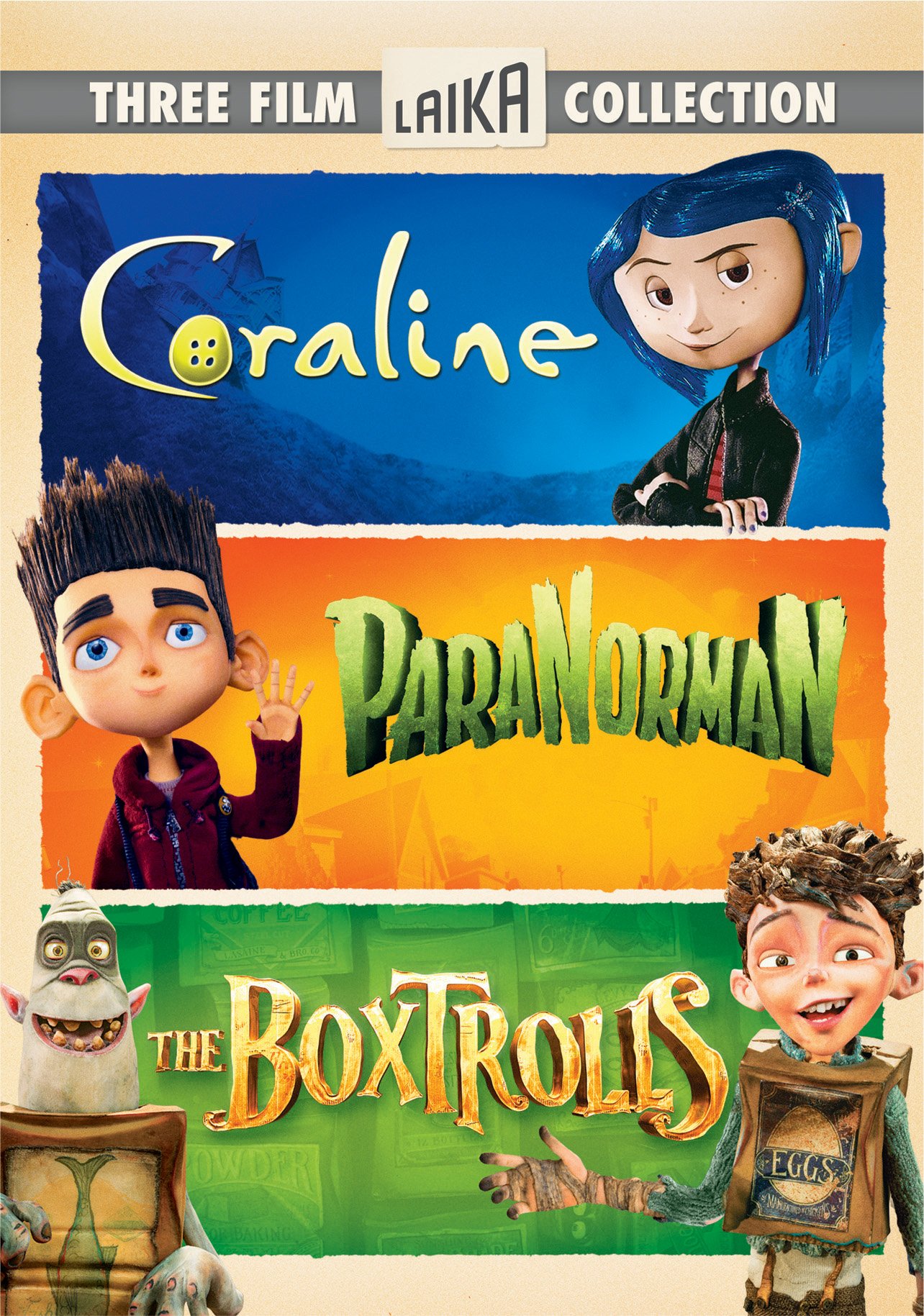 Book Cover The Boxtrolls, ParaNorman, Coraline Triple Feature (Three-Disc DVD)