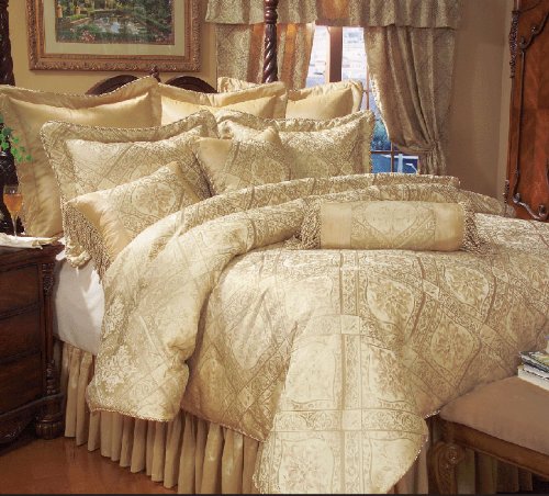 Book Cover 9 Piece King Gold Imperial Comforter Set