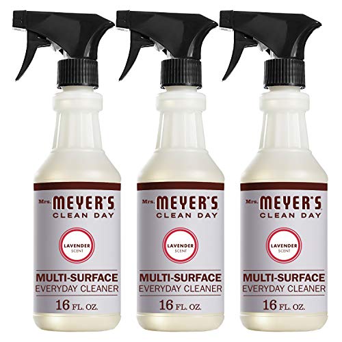 Book Cover Mrs. Meyer's Clean Day Multi-Surface Cleaner Spray, Everyday Cleaning Solution for Countertops, Floors, Walls and More, Lavender, 16 fl oz - Pack of 3 Spray Bottles