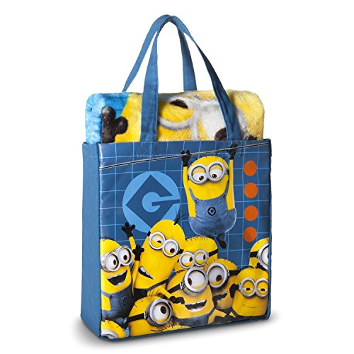 Book Cover Despicable Me Minion Throw Blanket Silk Touch Canvas Tote Bag 2 pieces Set