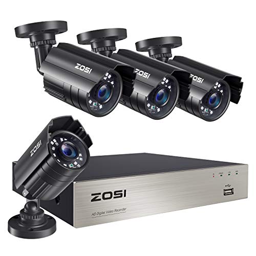 Book Cover ZOSI 8CH 1080P Security Camera System Outdoor,H.265+ 8-Channel HD-TVI 5MP Lite Video DVR recorder with 4x HD 1920TVL 1080P Weatherproof CCTV Cameras NO Hard Drive ,Motion Alert, Remote Access