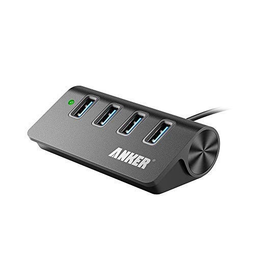 Book Cover Anker 4-Port USB 3.0 Unibody Aluminum Portable Data Hub with 2ft USB 3.0 Cable for Macbook, Mac Pro / mini, iMac, XPS, Surface Pro, Notebook PC, USB Flash Drives, Mobile HDD and More