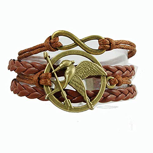 Fashion Vintage Hunger Games Birds Infinity Bracelet Leather