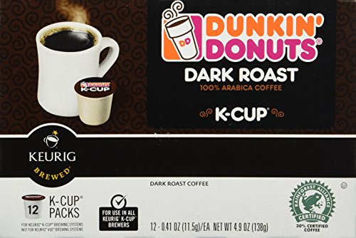 Dunkin' Donuts Hot Bevrage K-Cups (Dark Roast, One Box (12 Pods)