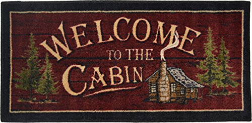 Cozy Cabin CC5268 Welcome to the Cabin Non Skid Rug 20"x44" Red